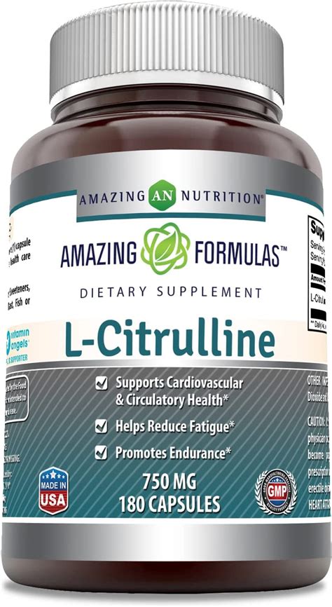 Amazon.com: Amazing Formulas L Citrulline 750mg 180 Capsules Supplement ...