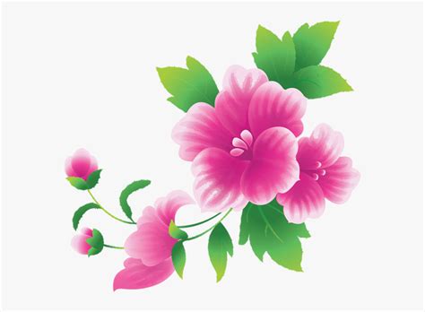 Large Pink Flowers Clipart - Pink Flower Free Clipart, HD Png Download ...