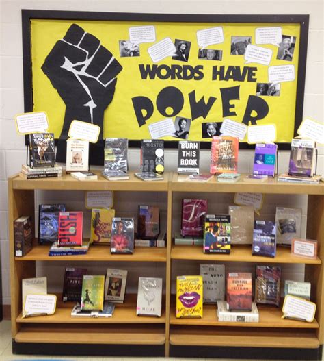 "Words Have Power" - February Bulletin board and library book display ...