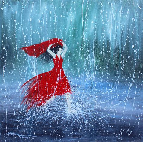 Woman In Rain Painting at PaintingValley.com | Explore collection of ...