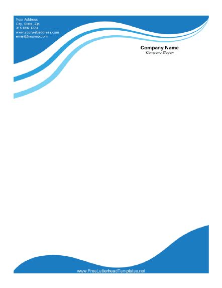 Business Letterhead with Blue Waves