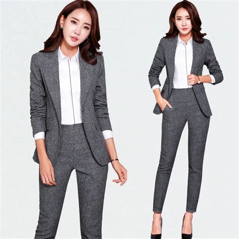 business attire Office OL Uniform Designs Women elegant Dark Business ...