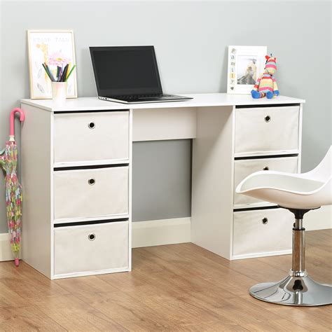 Hartleys Kids Bedroom/Playroom 6 Drawer White Writing Desk w/ Storage Cube Boxes | eBay