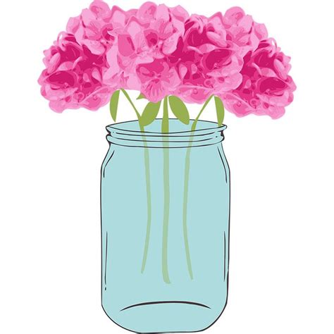 Floral Vector with Mason Jar Clip Art | Mason jar clip art, Clip art freebies, Free clip art