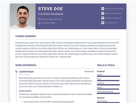 Pillar - Free Bootstrap 5 Resume/CV Website Template for Developers