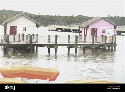 small houses in water in Amber Cove, Dominican Republic Stock Photo - Alamy