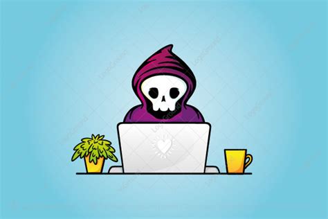 Cute Hacker Skull Logo