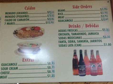 Menu at El Sitio Restaurant, San Pablo