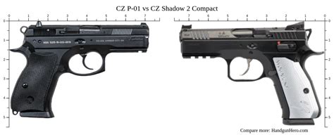 CZ P-01 vs CZ P-07 vs CZ Shadow 2 Compact size comparison | Handgun Hero