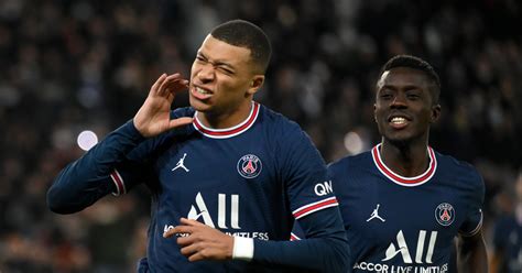 Kylian Mbappe celebrates his goal for PSG against Monaco, Parc Des Princes, December 2021 ...