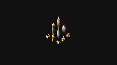 illustration, Isometric, Black background, Architecture models, Building, Skyscraper Wallpapers ...