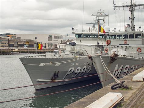 Belgian Navy Military Ships Berthed on River Liffey, Dublin, Ireland. Editorial Stock Image ...