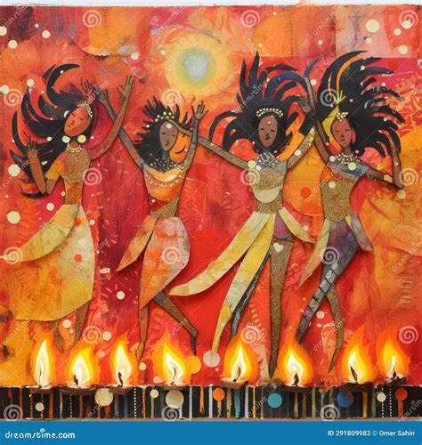 Dancing Flames: Igniting Festive Spirits Stock Image - Image of scene ...