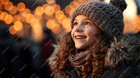 Premium Photo | A Childs WideEyed Wonder At Christmas Lights Background Images Hd Wallpapers ...