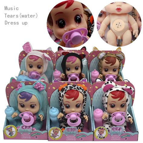 20CM Cry Baby Doll Toys Magic Tears With Music Silicone Reborn Baby ...