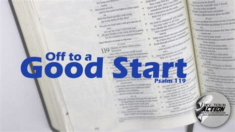 Off to a Good Start - Devotion in Action