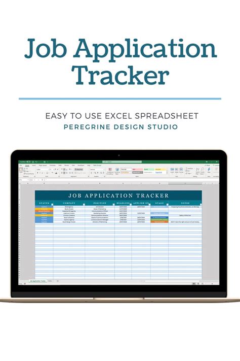 the job application trackerr is displayed on a laptop screen, and it's ...