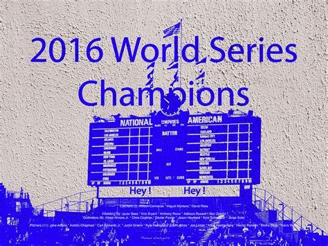 Chicago Cubs World Series Scoreboard PA 03 Photograph by Thomas ...