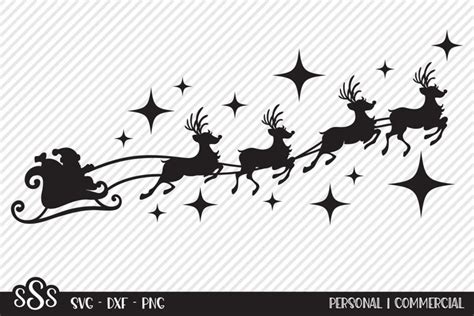 Santa's Sleigh SVG, Cut File, Christmas Shirt Design