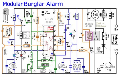 Burglar Alarm Project With Circuit Diagram