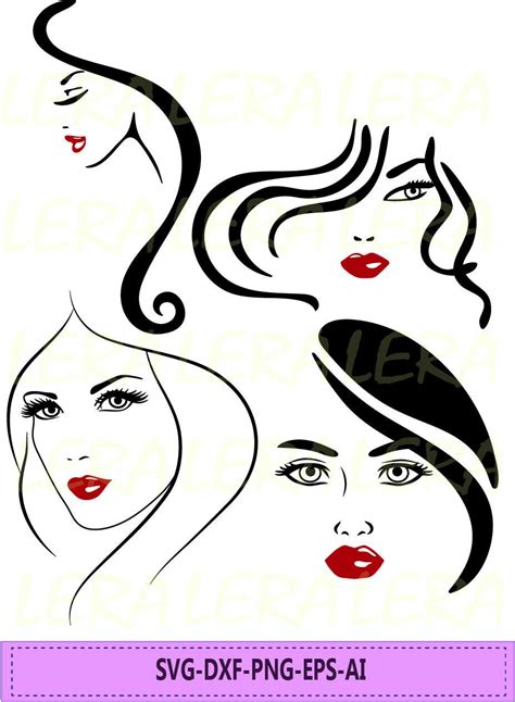 60 % OFF Women Face Svg Woman Silhouette png eps svg dxf | Etsy