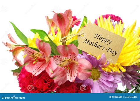 Happy Mother S Day Tag in Flower Bouquet Stock Image - Image of bloom ...