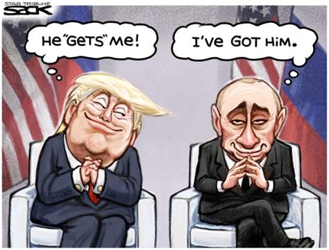 Cartoons: Donald Trump meets with Vladimir Putin