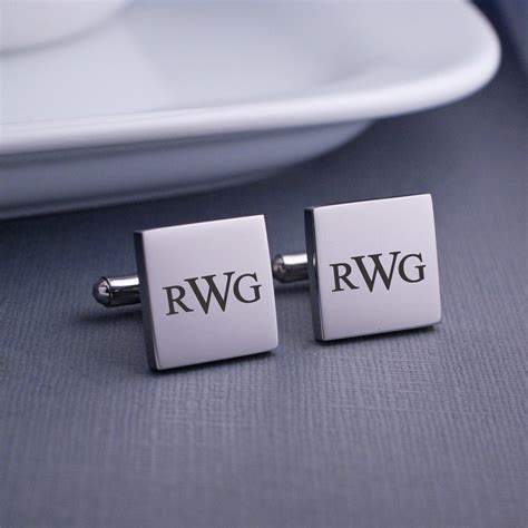 Custom Monogram Cufflinks - Gift for Men