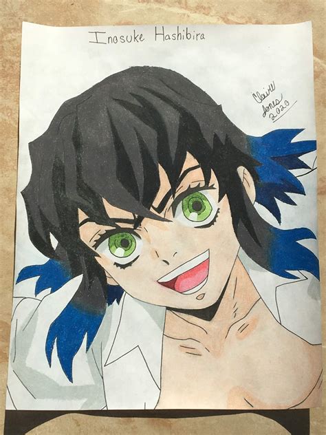 Colored Inosuke Drawing (Unmasked) | Demon Slayer: Kimetsu No Yaiba Amino