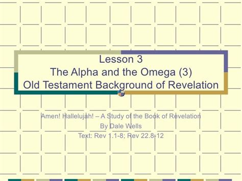 03 Revelation Old Testament Background Of Revelation