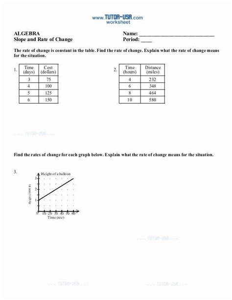 50 Constant Rate Of Change Worksheet