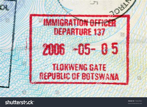 Botswana Passport Stamp Stock Photo 15662962 : Shutterstock