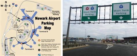 Parking EWR airport map Terminal A B C Newark Airport