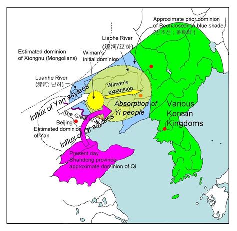 A political map upon the disintegration of Gojoseon: Gojoseon’s territory was… | 지도, 역사, 명함