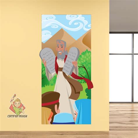 Moses Ten Commandments Wall Decal, Bible Story Wall Decal, Kids Wall Decal, Church Nursery ...