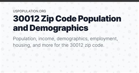 30012 Zip Code Population | Income, Demographics, Employment, Housing