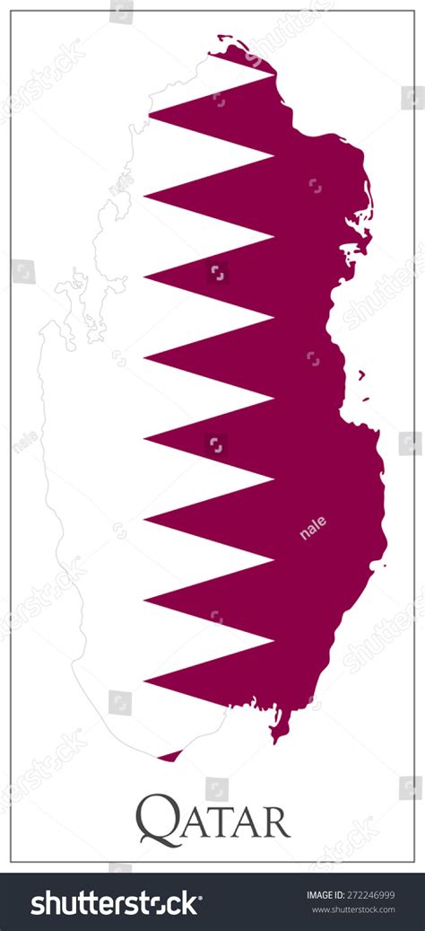 Vector Illustration Qatar Flag Map Stock Vector (Royalty Free ...