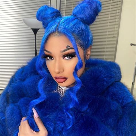 Megan Thee Stallion Blue Hair Black Girl, Black Girl Braids, Black Girls, 100 Human Hair, Human ...