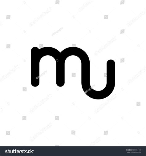 Black White Letter Mu Initial Logo Stock Vector (Royalty Free ...