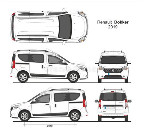 Renault Dokker Passenger Mini Van 2019 Blueprint Editorial Stock Image ...