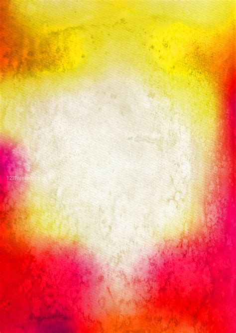 Red White and Yellow Grunge Watercolor Texture Background