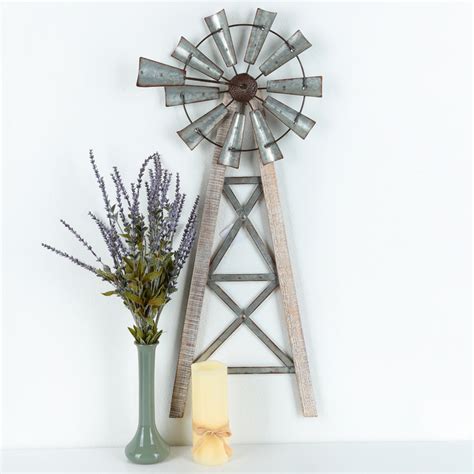 Windmill Wall Art, Wood and Metal, 33 1/2 x 14 3/4 inches | Mardel