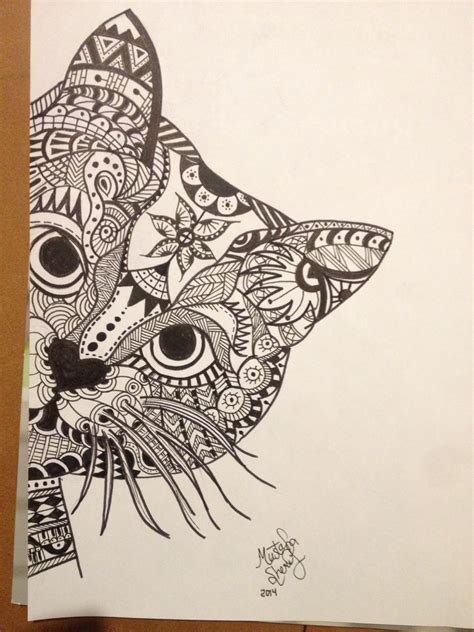 The Wizard — Zentangle cat.