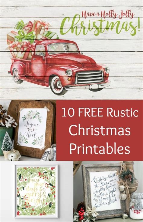 Free Rustic Themed Christmas Printables | Free christmas printables, Holiday printables, Rustic ...