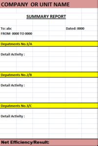 Excel Summary Report Template - Excel Word Template