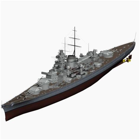 3d model battleship gneisenau ww2 german