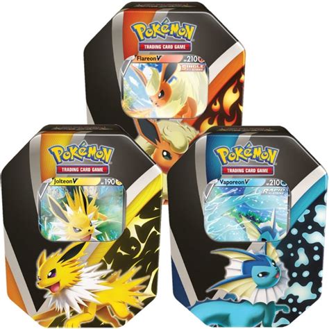 Pokemon Trading Card Game Eevee Evolutions Tin Bundle | Set of Three ...