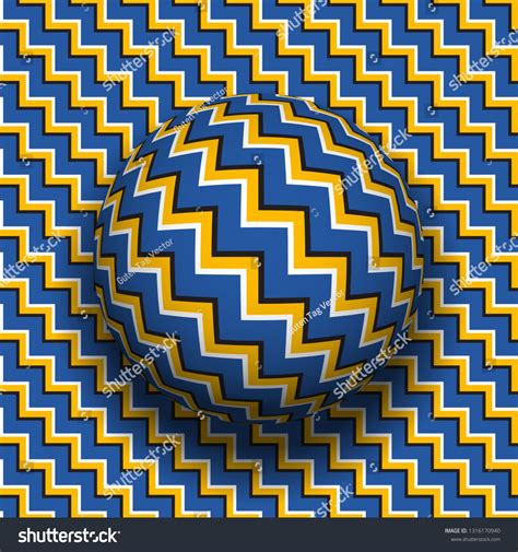 Rotating sphere of zigzag stripes pattern. Vector optical illusion background. | Cool optical ...