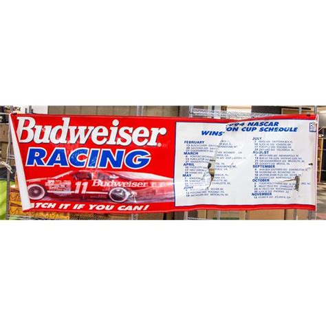 VINTAGE LARGE BUDWEISER NASCAR BANNER