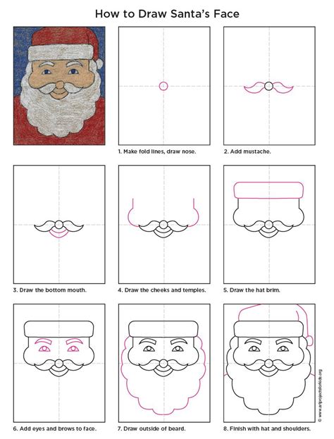 How to Draw Santa’s Face · Art Projects for Kids | Christmas art projects, How to draw santa ...